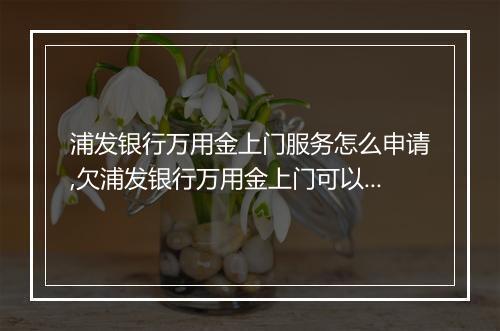 浦发银行万用金上门服务怎么申请,欠浦发银行万用金上门可以还款吗