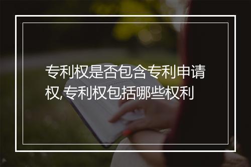 专利权是否包含专利申请权,专利权包括哪些权利