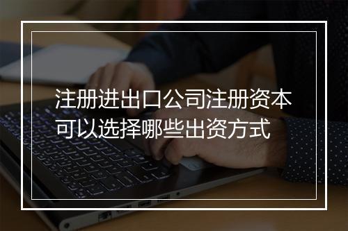 注册进出口公司注册资本可以选择哪些出资方式