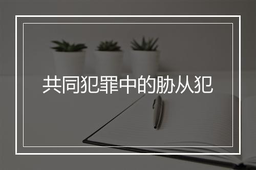 共同犯罪中的胁从犯