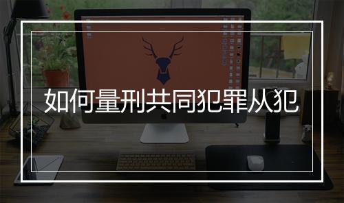 如何量刑共同犯罪从犯