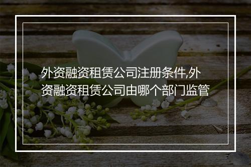 外资融资租赁公司注册条件,外资融资租赁公司由哪个部门监管