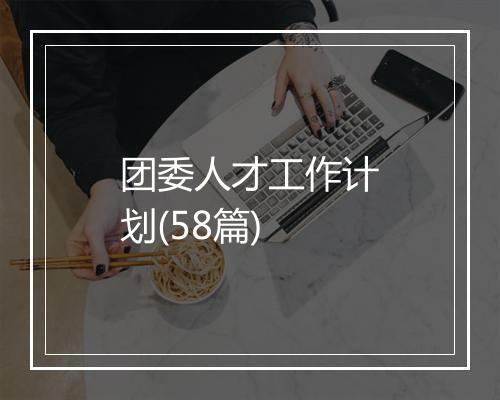 团委人才工作计划(58篇)