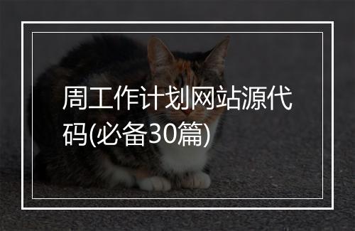 周工作计划网站源代码(必备30篇)