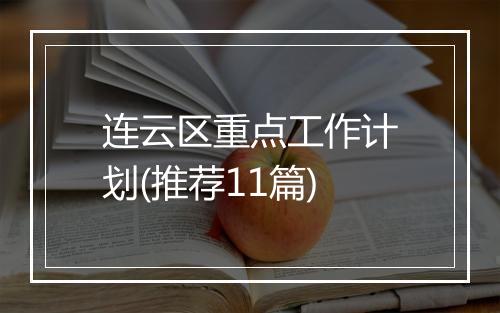 连云区重点工作计划(推荐11篇)