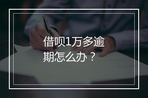 借呗1万多逾期怎么办？
