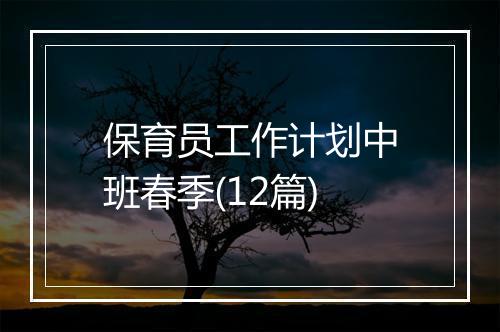 保育员工作计划中班春季(12篇)