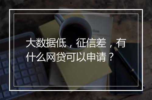 大数据低，征信差，有什么网贷可以申请？