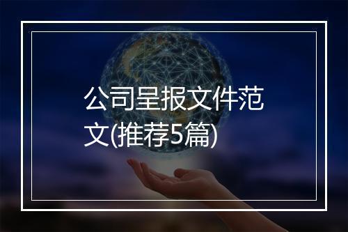公司呈报文件范文(推荐5篇)