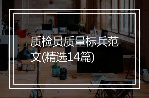 质检员质量标兵范文(精选14篇)