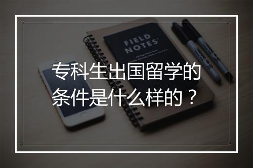 专科生出国留学的条件是什么样的？