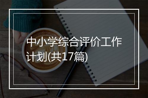 中小学综合评价工作计划(共17篇)