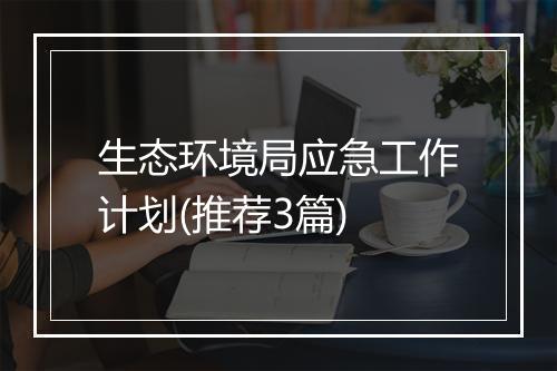 生态环境局应急工作计划(推荐3篇)