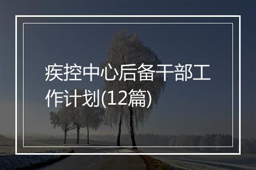 疾控中心后备干部工作计划(12篇)