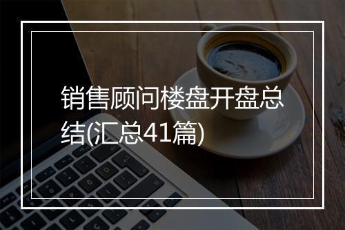 销售顾问楼盘开盘总结(汇总41篇)