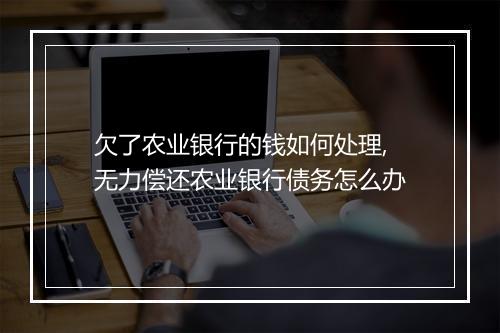 欠了农业银行的钱如何处理,无力偿还农业银行债务怎么办