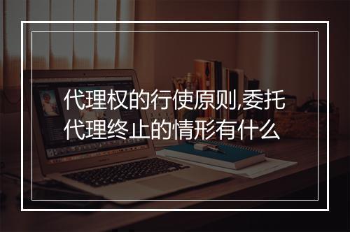 代理权的行使原则,委托代理终止的情形有什么