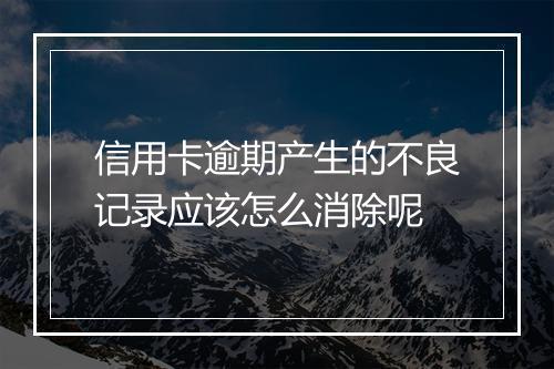 信用卡逾期产生的不良记录应该怎么消除呢