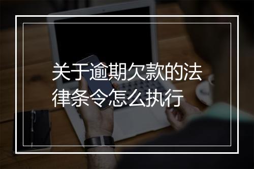 关于逾期欠款的法律条令怎么执行