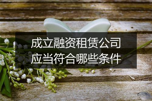 成立融资租赁公司应当符合哪些条件