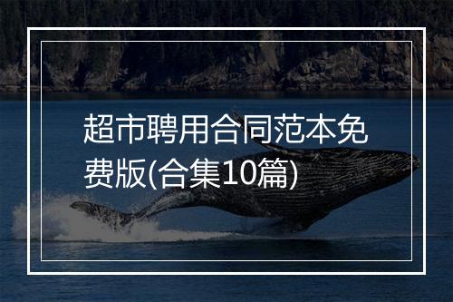 超市聘用合同范本免费版(合集10篇)