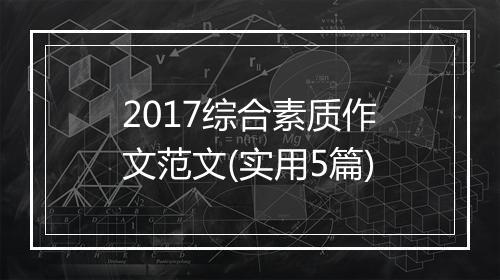 2017综合素质作文范文(实用5篇)