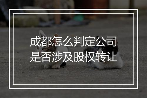 成都怎么判定公司是否涉及股权转让