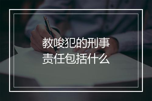 教唆犯的刑事责任包括什么