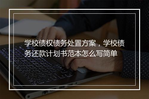 学校债权债务处置方案，学校债务还款计划书范本怎么写简单