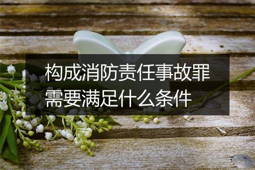 构成消防责任事故罪需要满足什么条件