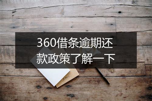 360借条逾期还款政策了解一下