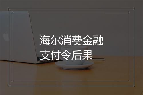 海尔消费金融支付令后果