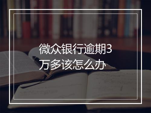 微众银行逾期3万多该怎么办