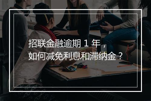 招联金融逾期 1 年，如何减免利息和滞纳金？