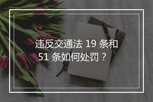 违反交通法 19 条和 51 条如何处罚？