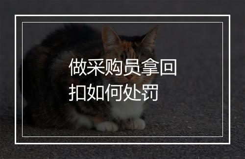 做采购员拿回扣如何处罚