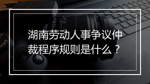 湖南劳动人事争议仲裁程序规则是什么？