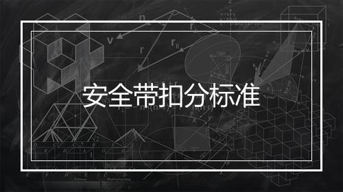 安全带扣分标准