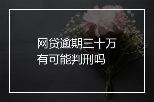 网贷逾期三十万有可能判刑吗