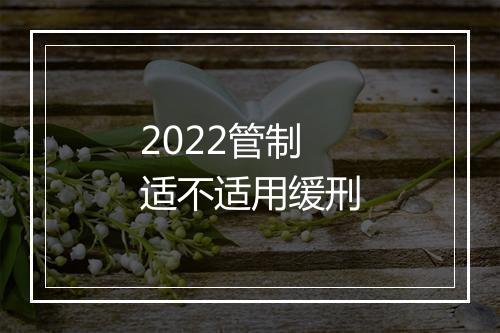 2022管制适不适用缓刑