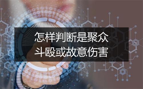 怎样判断是聚众斗殴或故意伤害