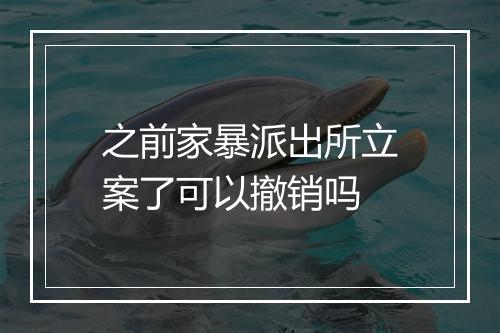 之前家暴派出所立案了可以撤销吗
