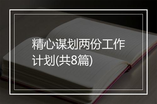 精心谋划两份工作计划(共8篇)