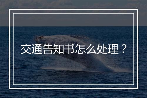 交通告知书怎么处理？