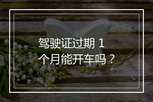 驾驶证过期 1 个月能开车吗？