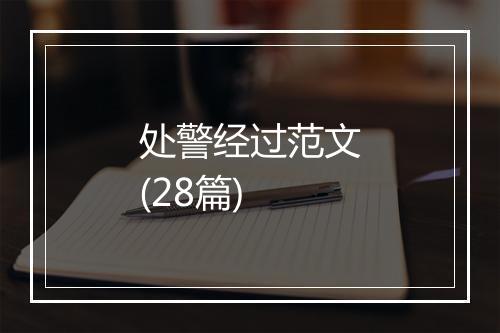 处警经过范文(28篇)