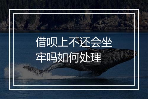 借呗上不还会坐牢吗如何处理