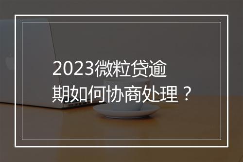 2023微粒贷逾期如何协商处理？