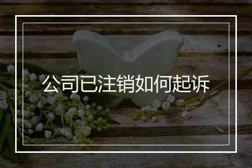 公司已注销如何起诉