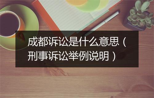 成都诉讼是什么意思（刑事诉讼举例说明）